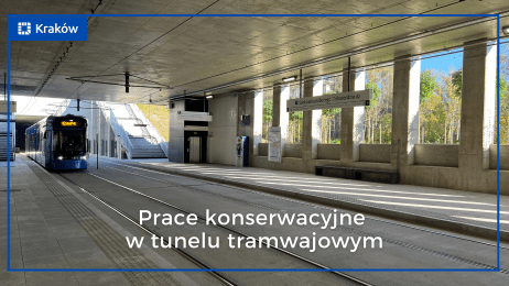 Prace konserwacyjne w tunelu tramwajowym Trasy Łagiewnickiej